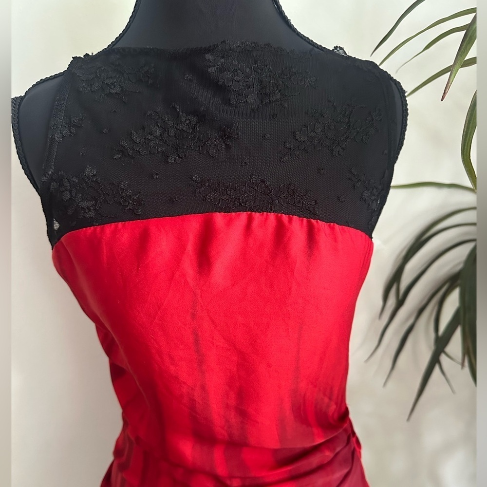 Ramona La Rue red silk lace mini dress Small - Picture 2 of 5
